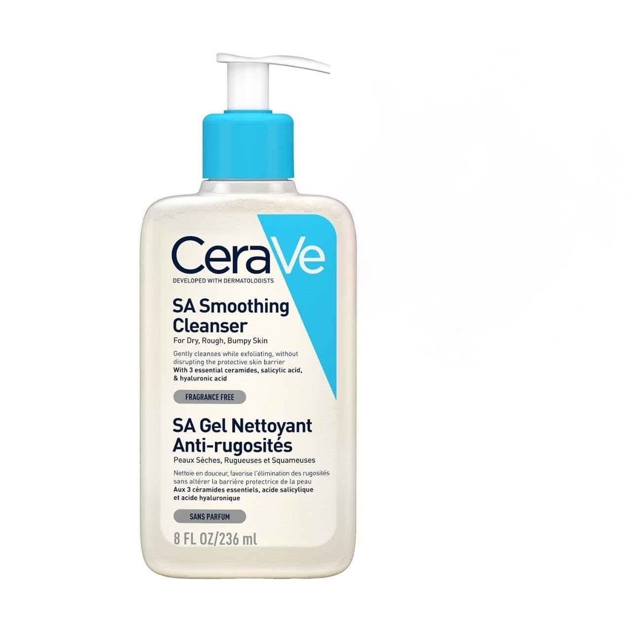 CeraVe SA Smoothing Cleanser For Dry, Rough & Bumpy Skin, contains Salicylic Acid, Dermatologist Recommended Face wash (236ml)