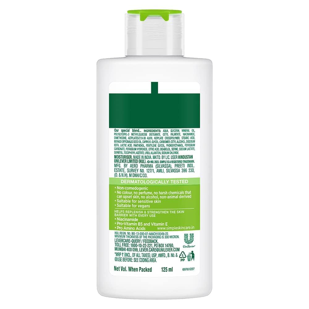 Simple Kind To Skin Hydrating Light Moisturiser Lotion 125ml | For All Day-Long Hydration | For All Skin types