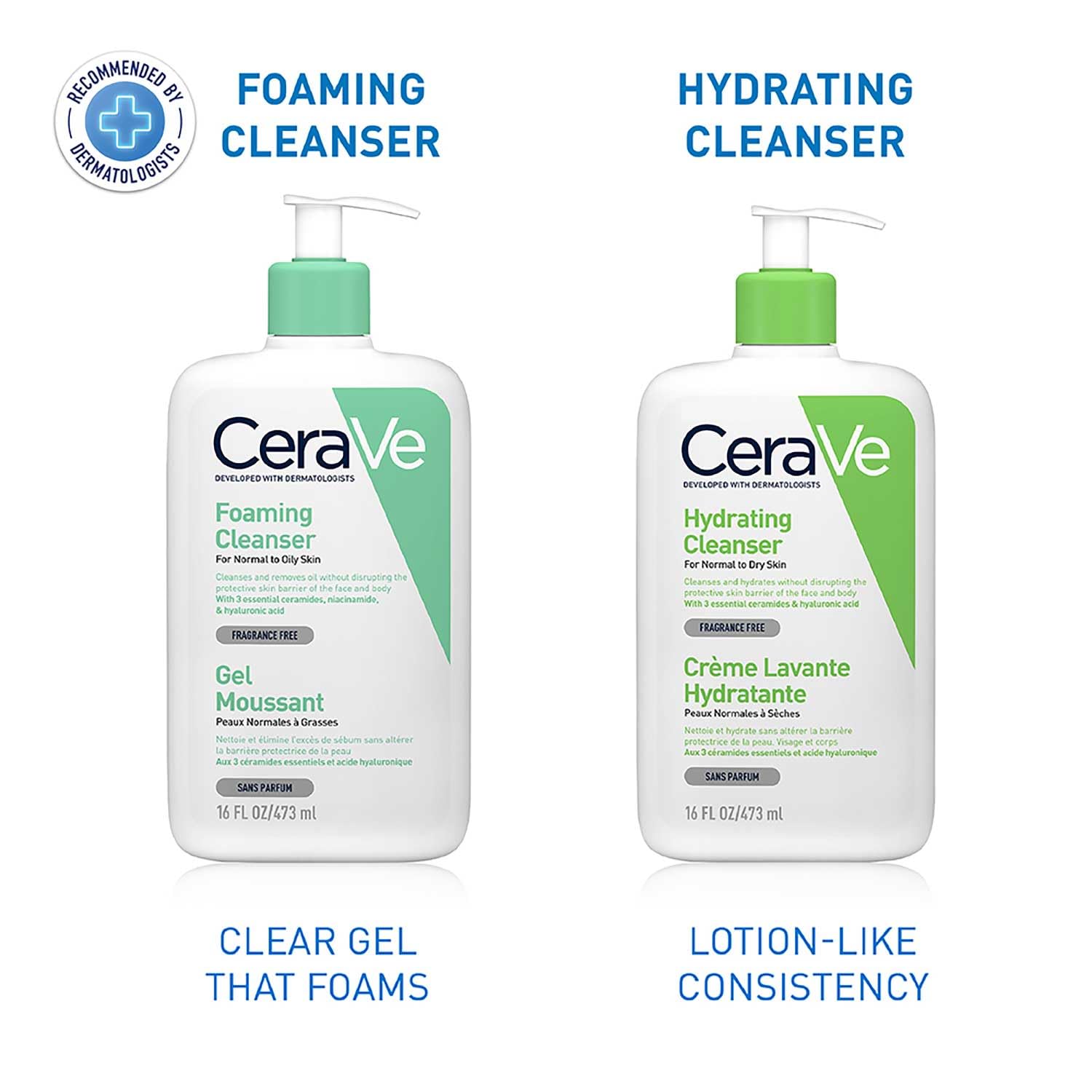 CeraVe Foaming Cleanser For Normal To Oily Skin (473ml) - Dermatologist-Developed Facewash | Non-Comedogenic And Fragrance-Free Cleansers For Acne-Prone Skin