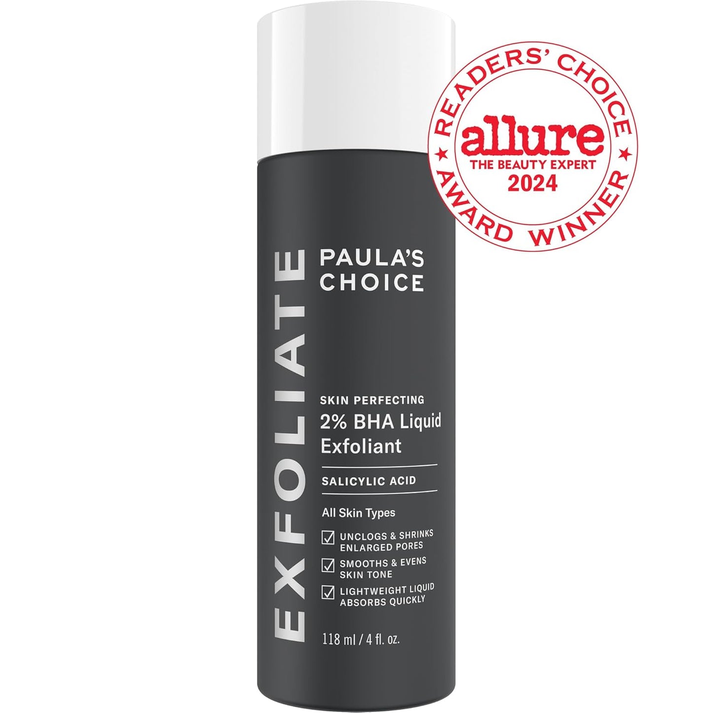 Paula's Choice-Skin Perfecting 2% BHA Liquid Salicylic Acid Exfoliant-Facial Exfoliant for Blackheads, Enlarged Pores, Wrinkles, Fine Lines