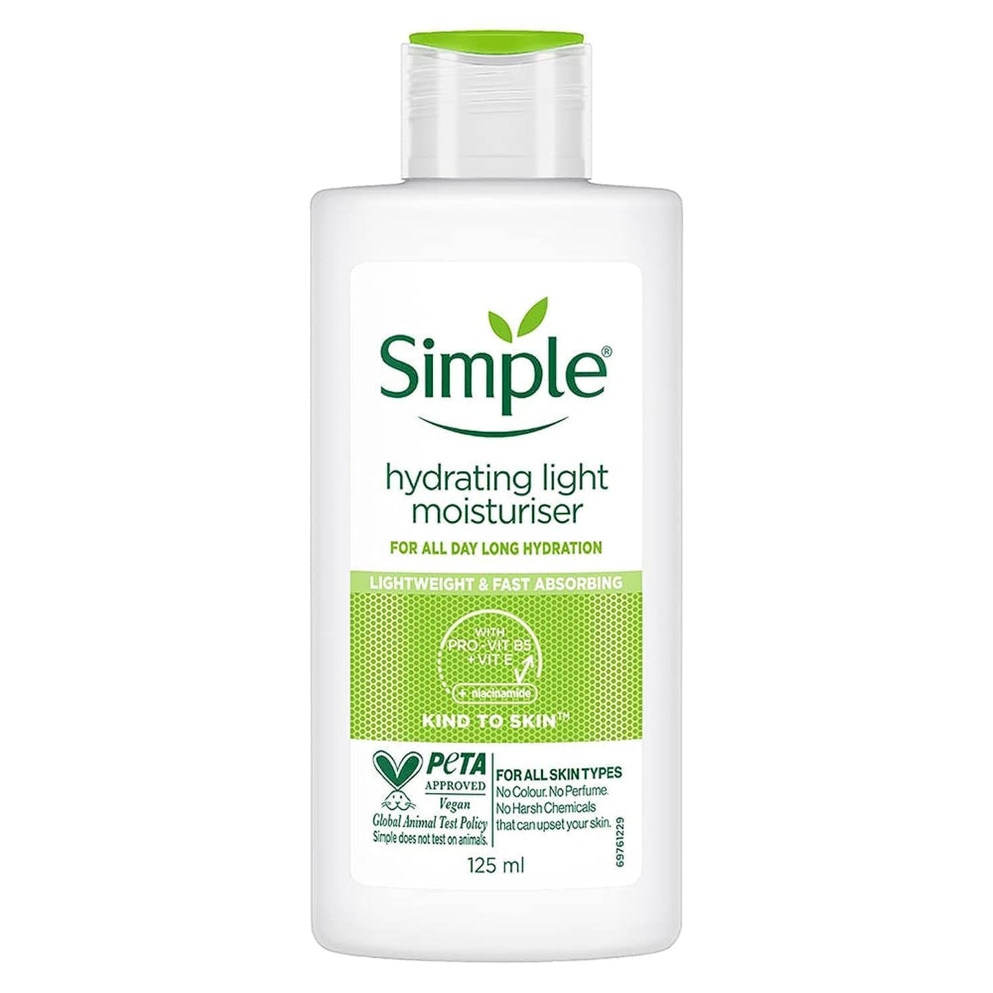 Simple Kind To Skin Hydrating Light Moisturiser Lotion 125ml | For All Day-Long Hydration | For All Skin types