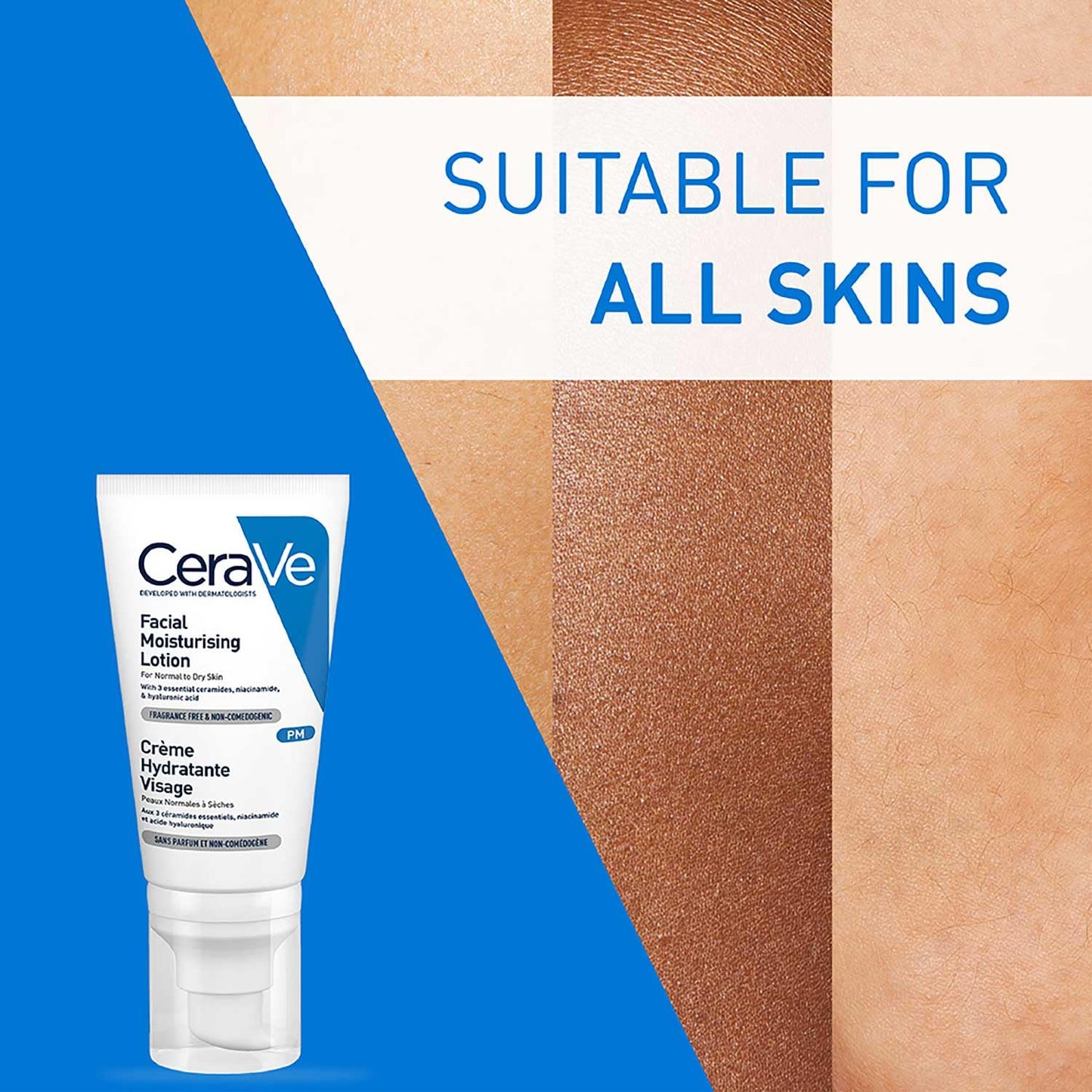 CeraVe PM Facial Moisturizing Lotion For Normal To Dry Skin (52ml) - Formulated With 3 Essential Ceramides, Niacinamide And Hyaluronic Acid | Ultra Lightweight Night Cream